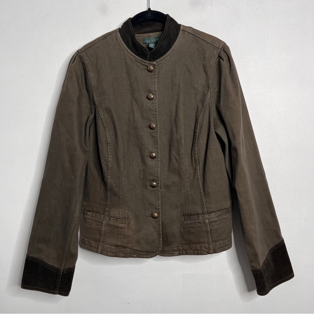 Lauren Ralph Lauren Brown Military-Style Cotton Jacket